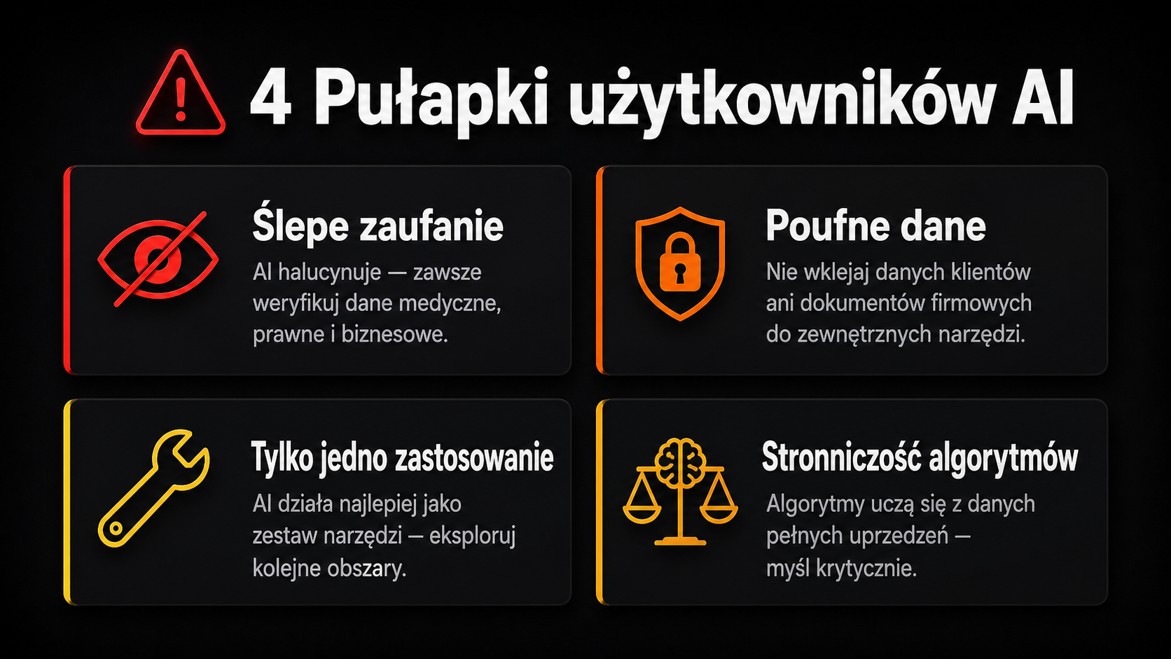 Pułapki w użytkwoaniu AI na które trzeba zwracać uwage