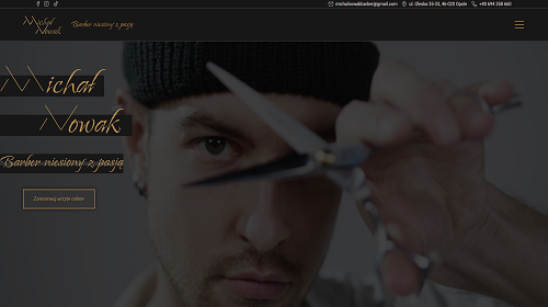 Salon barberski - Strona internetowa