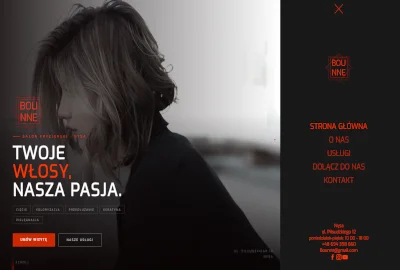 Bounne - Landing page wraz z nawigacją