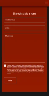 Bounne - sekcja kontaktowa w wersji mobilnej