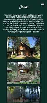 Bukowinka - sekcja opisująca domki do wynajęcia w wersji mobilnej