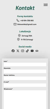 Bukowinka - informacje kontaktowe w wersji mobilnej